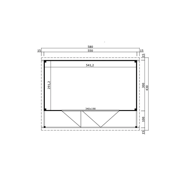 Gartenhaus »Liverpool«, BxHxT: 580 x 239,4 x 430 cm, (Außenmaß inkl. Dachüberstand), carbongrau