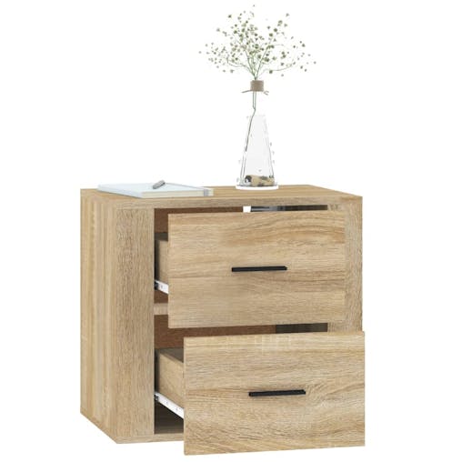 NNEVL Wall-mounted Bedside Cabinet Sonoma Oak 50x36x47 cm