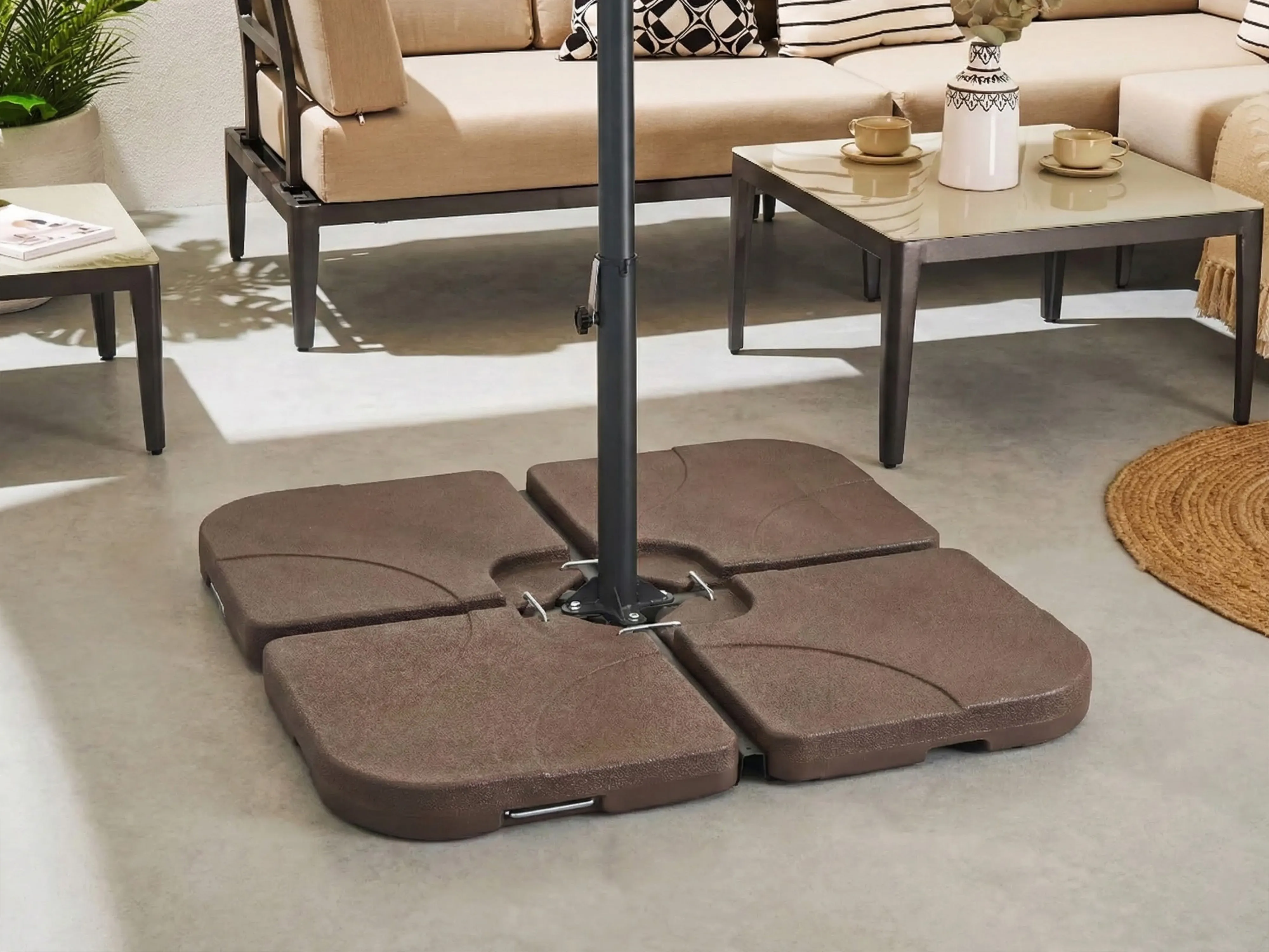Parasol Base CARIA Taupe Square 9 kg