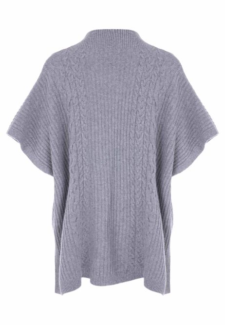 Womens Grey Cable Knit Tabard