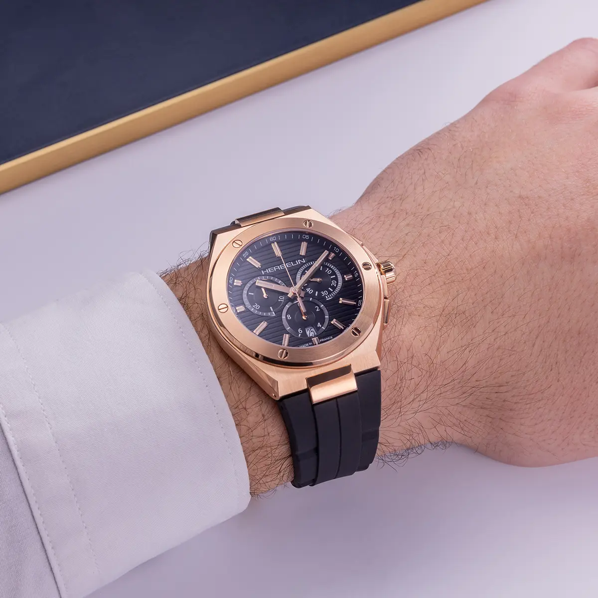 CAP CAMARAT – CHRONOGRAPHE – NOIR & PVD OR ROSE