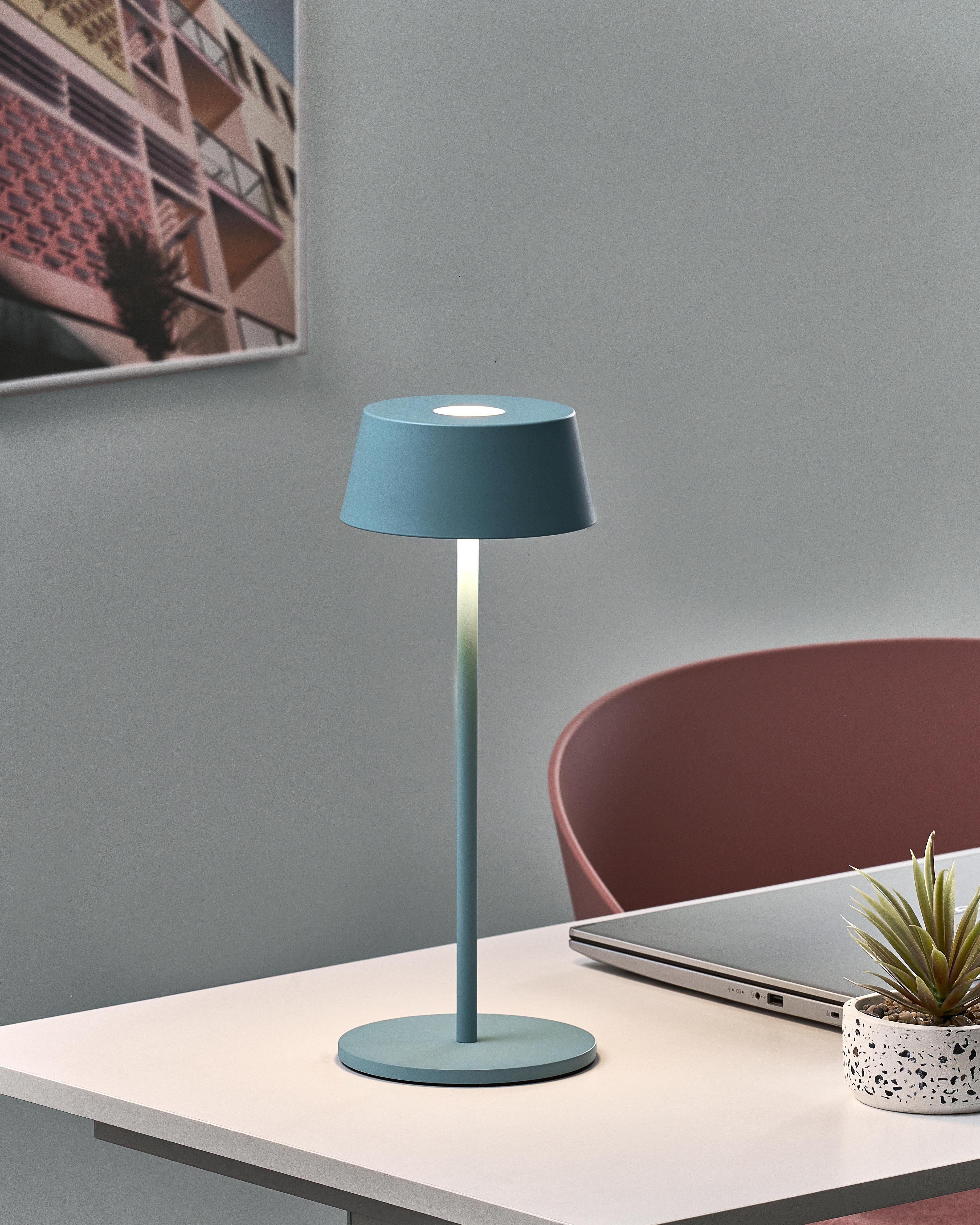 Wireless LED Table Lamp GUDER with Dimmer Metal Blue