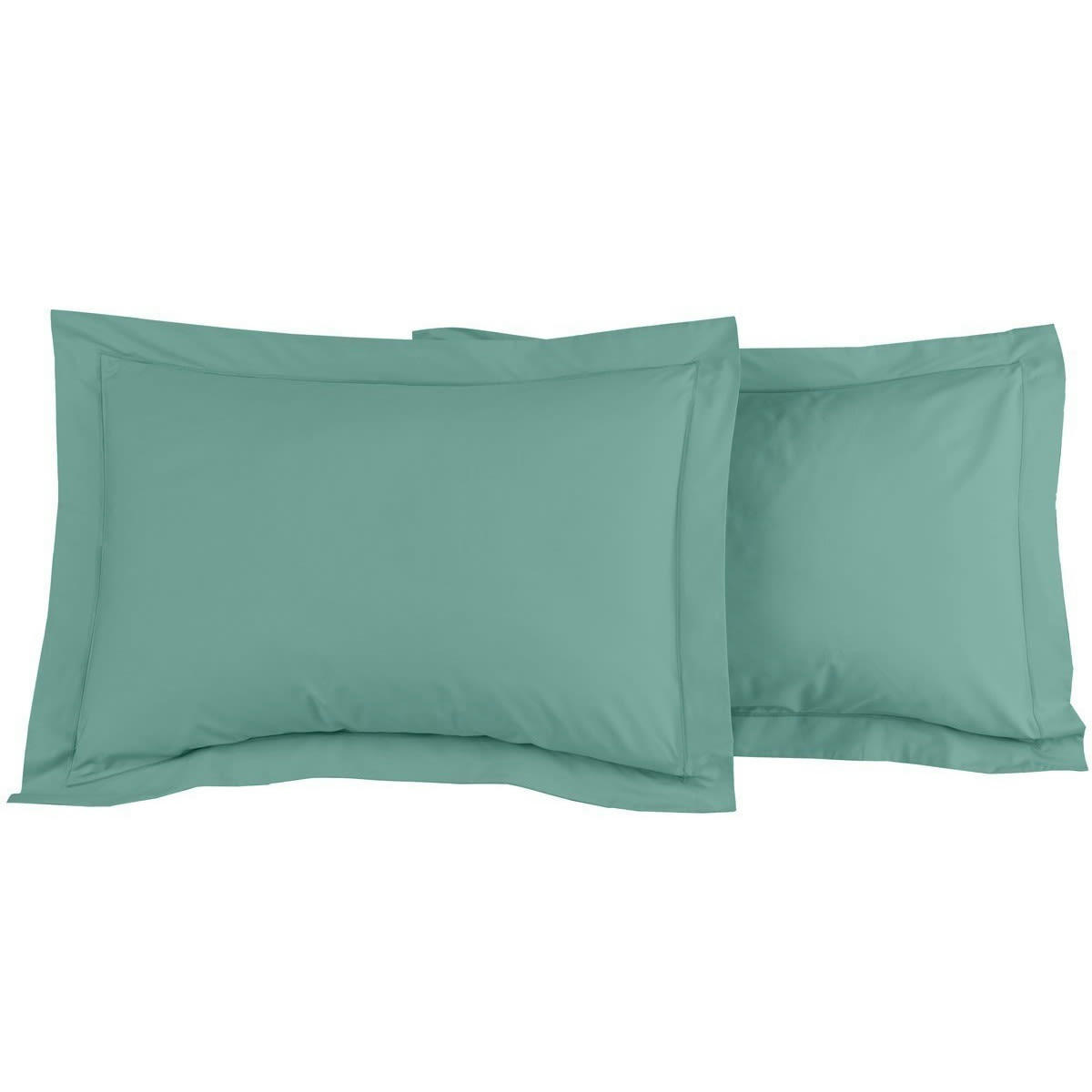 SOFT PERCALE - Lot de 2 taies d'oreiller en percale de coton aqua sea 50x70 cm