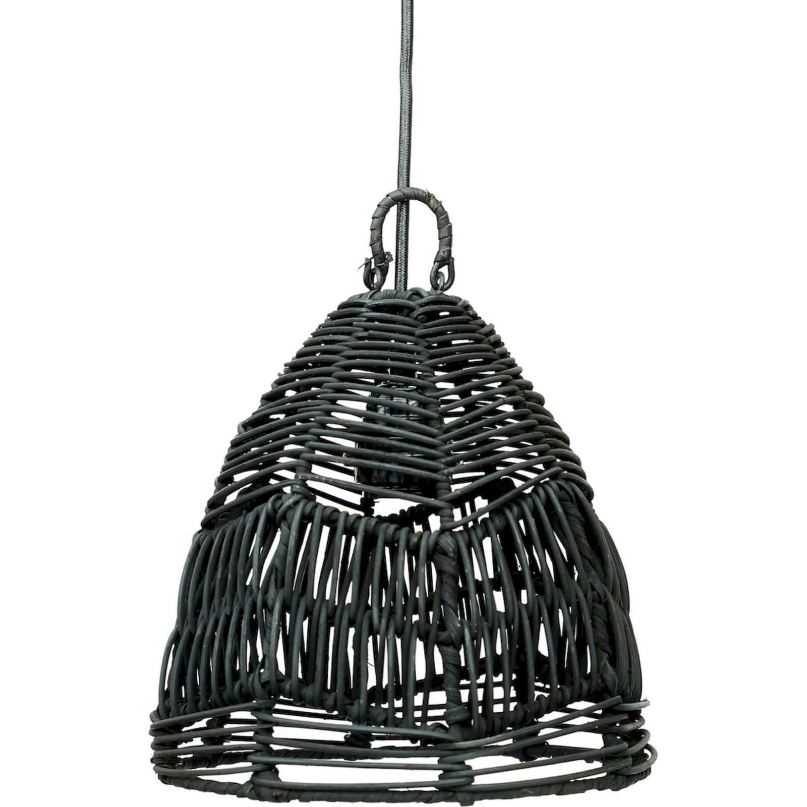 BALI BAZAR - Abat-jour Rotin Noir 20x20x21 cm