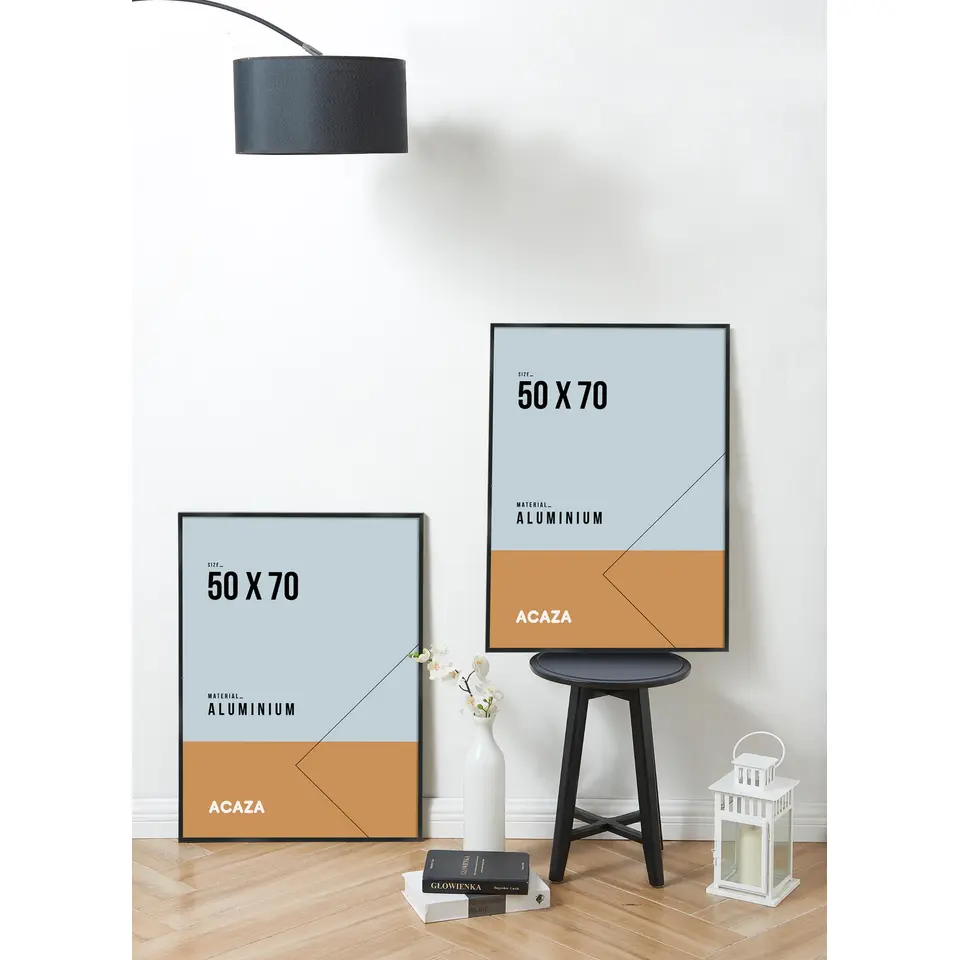 Aluminium Fotokader, Foto lijst voor Foto's met Formaat 50 x 70 cm, Zwarte Rand