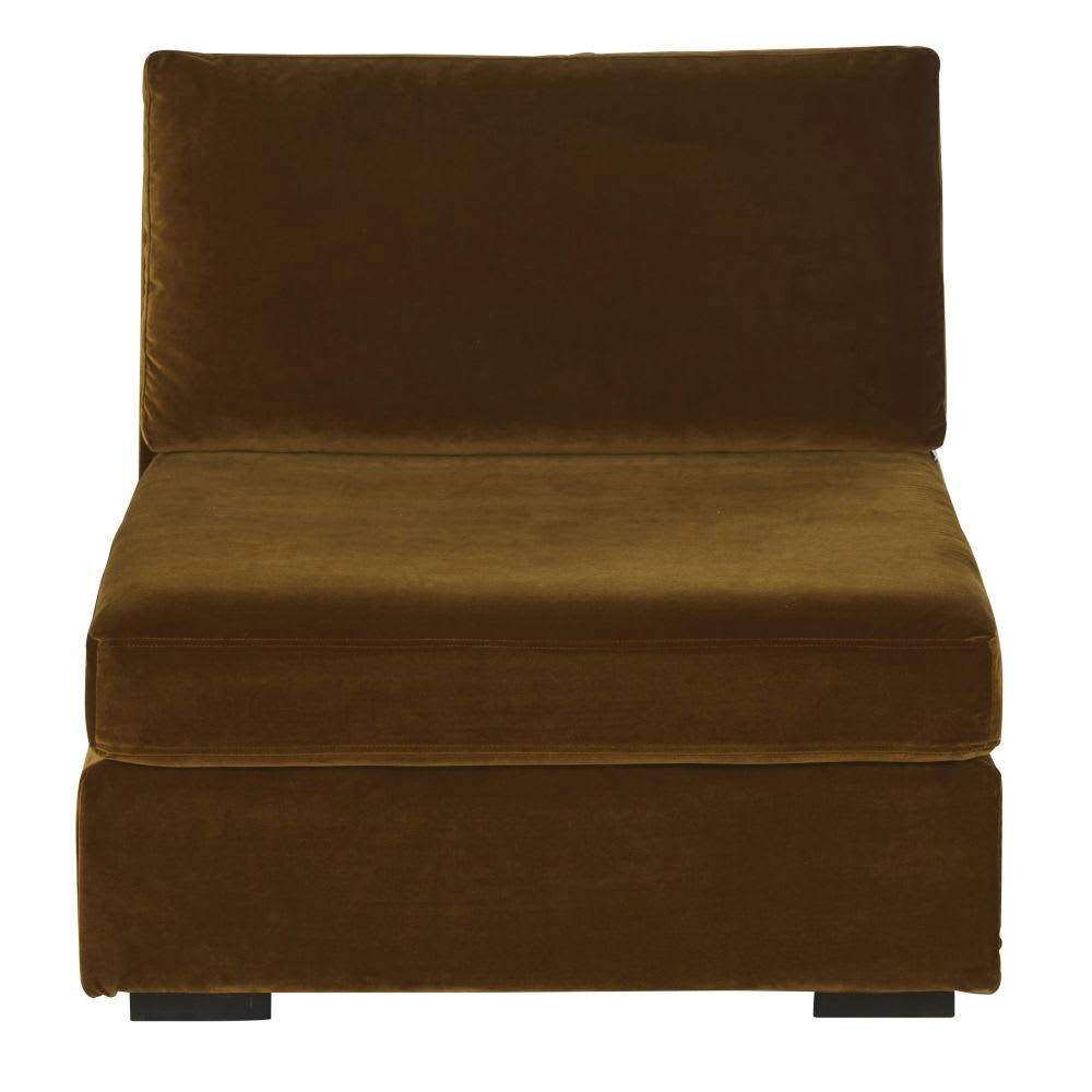 Jekill - Chauffeuse pour canapé modulable en velours coloris bronze