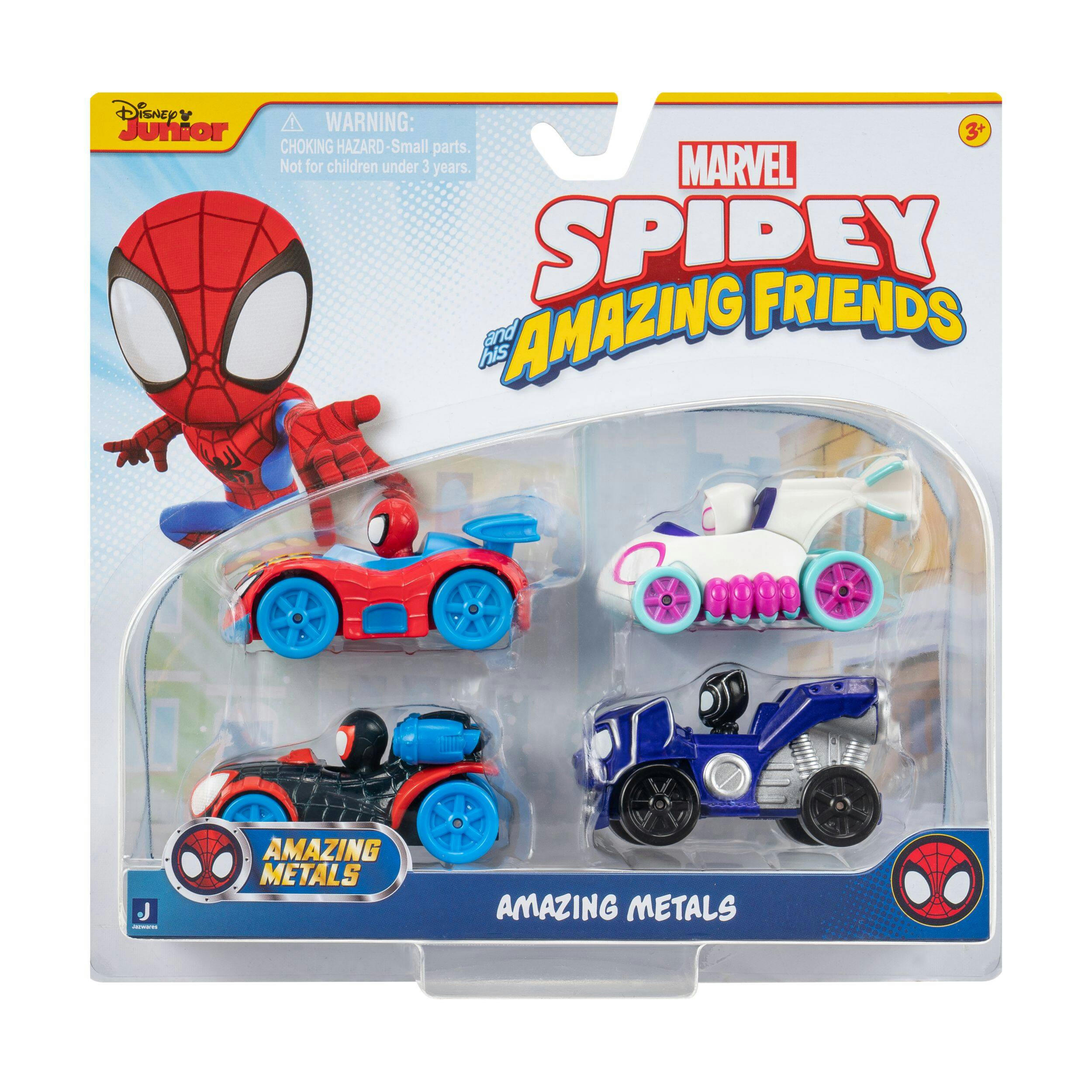 Marvel’s Spidey and His Amazing Friends Metals Diecast Vehicles, 4-pk