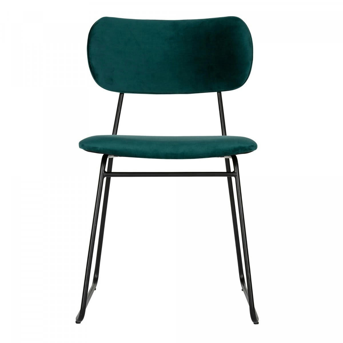 OMAR - Chaise style rétro velours vert