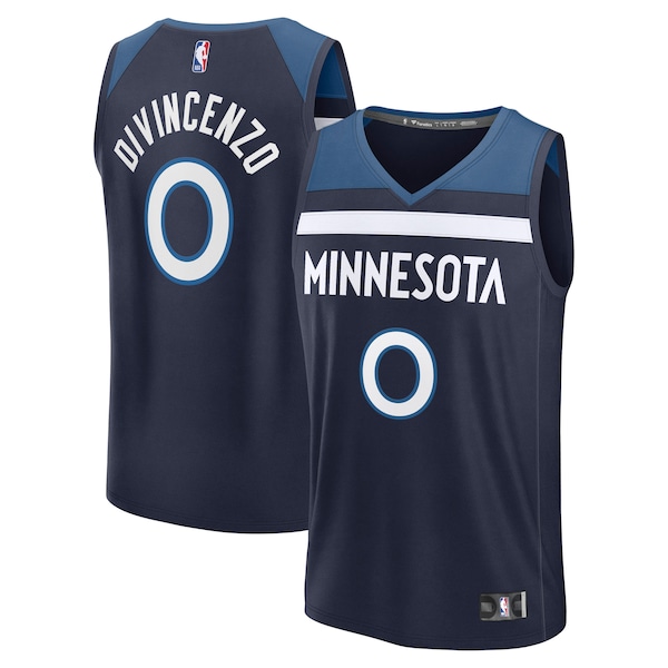 Donte DiVincenzo Minnesota Timberwolves  Fast Break Replica Player Jersey - Icon Edition - Navy