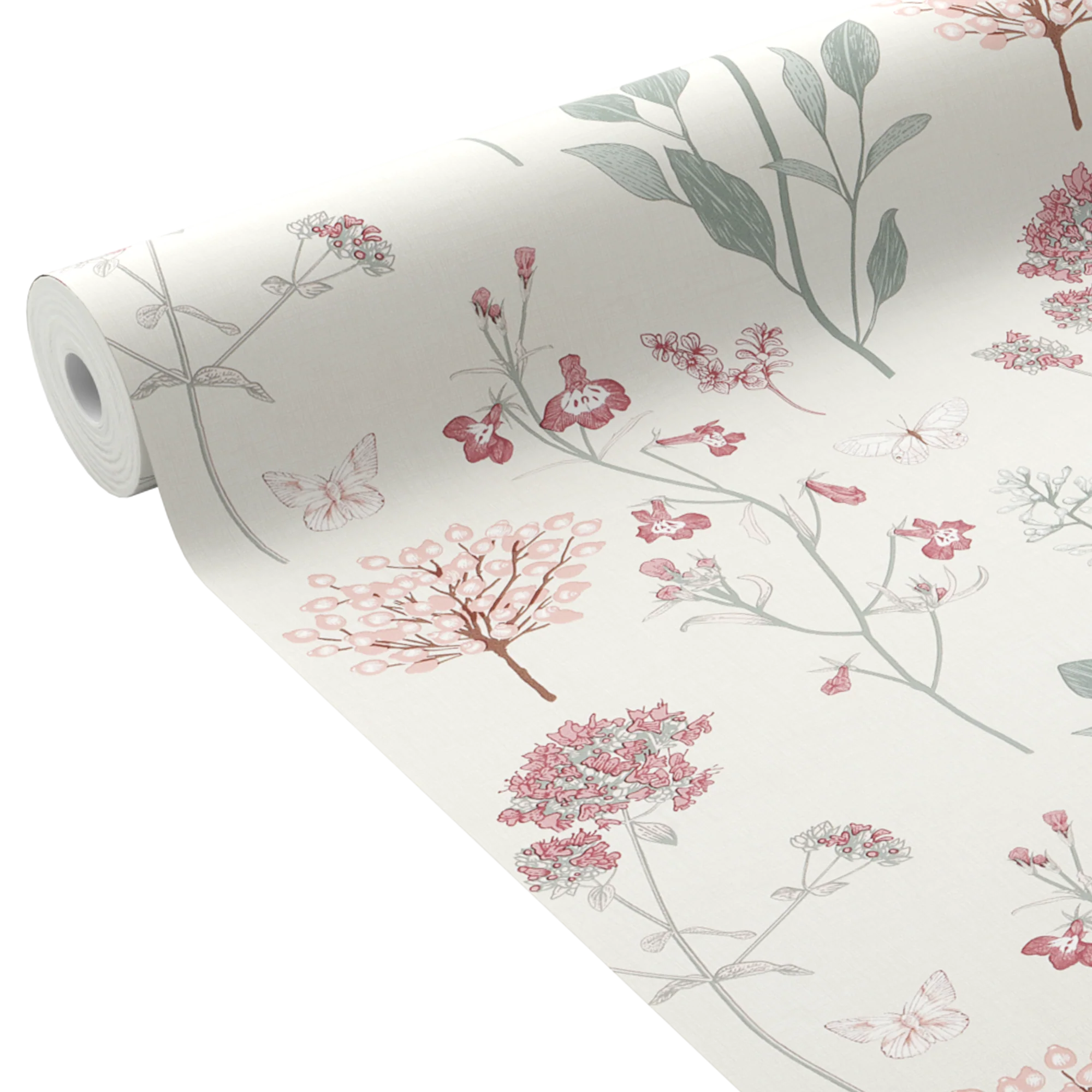 Papier peint intissé LOUISE coloris vert de gris