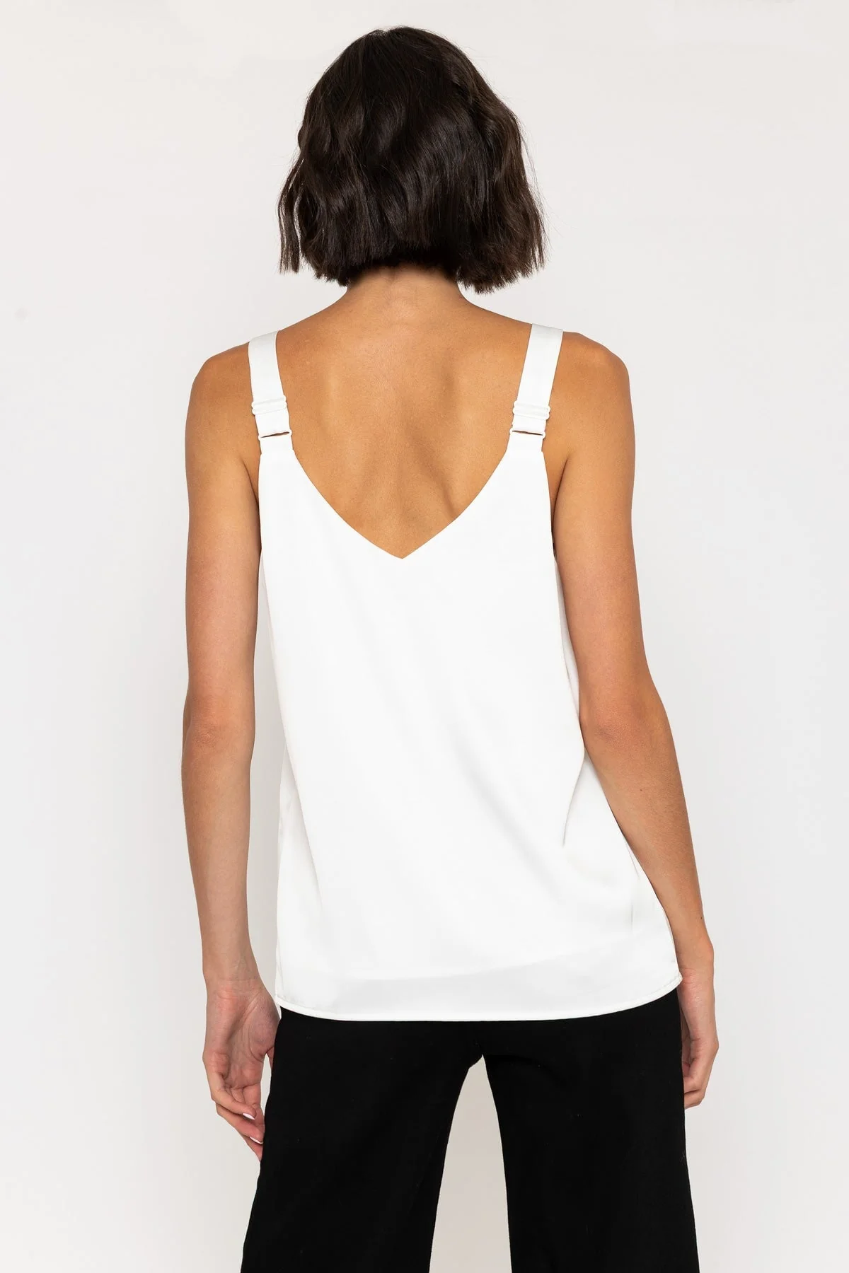 Sleeveless Silky Cami Top in Ivory