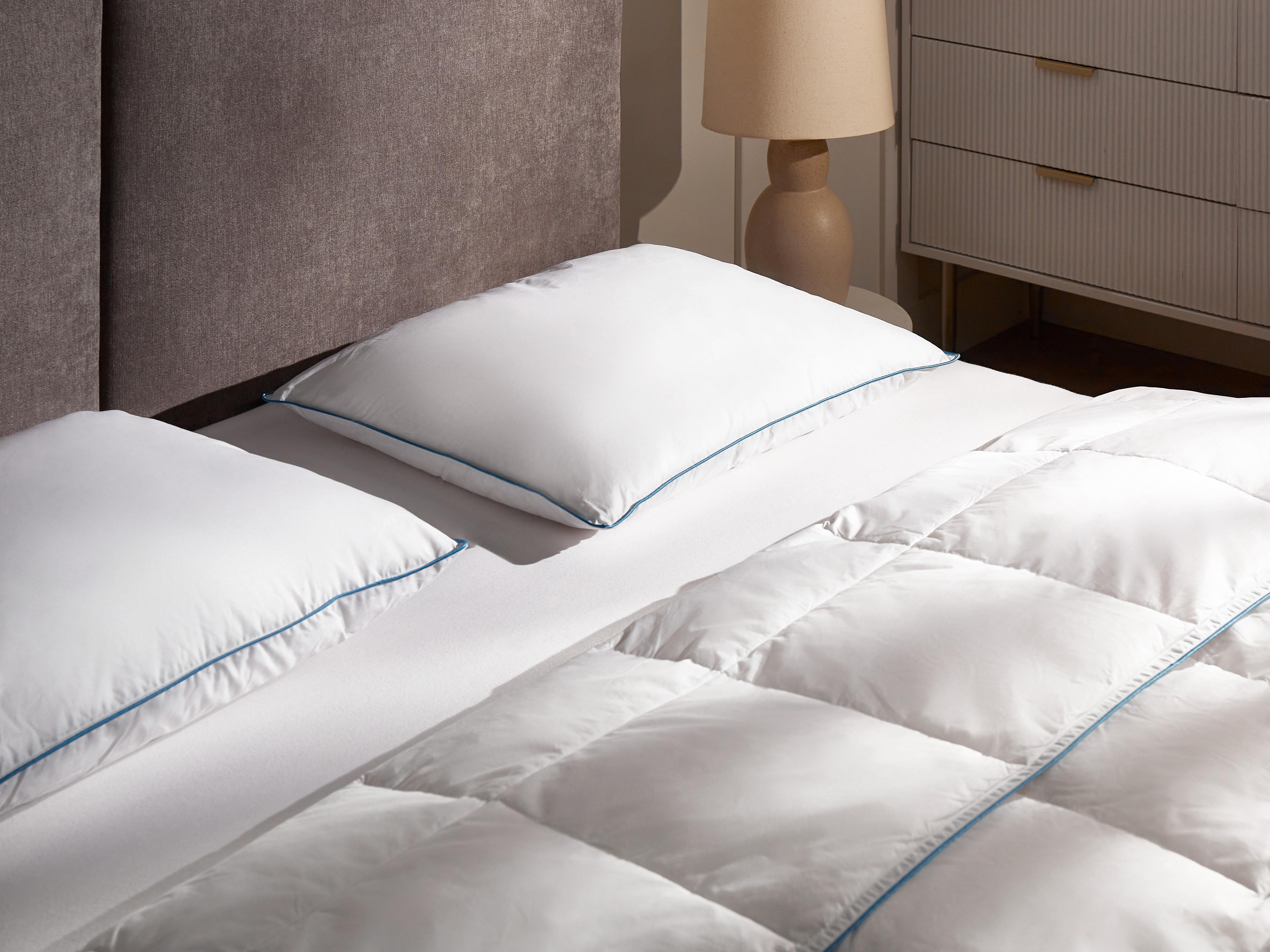 Bed Pillow ANETO Low Duck Feathers and Down 50 x 60 cm White