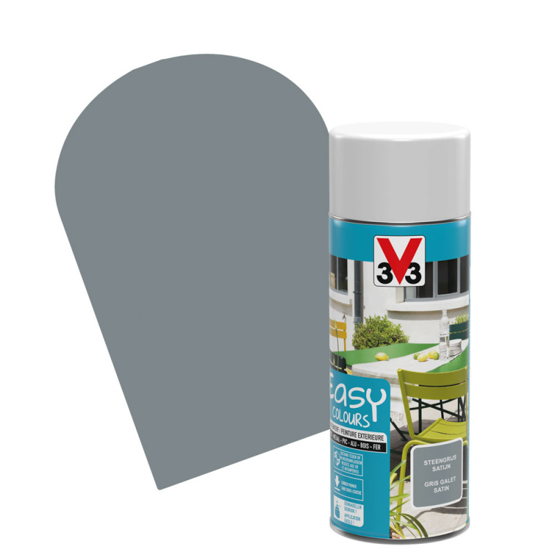 Laque Easy Colours gris galet satiné 0,4 L V33