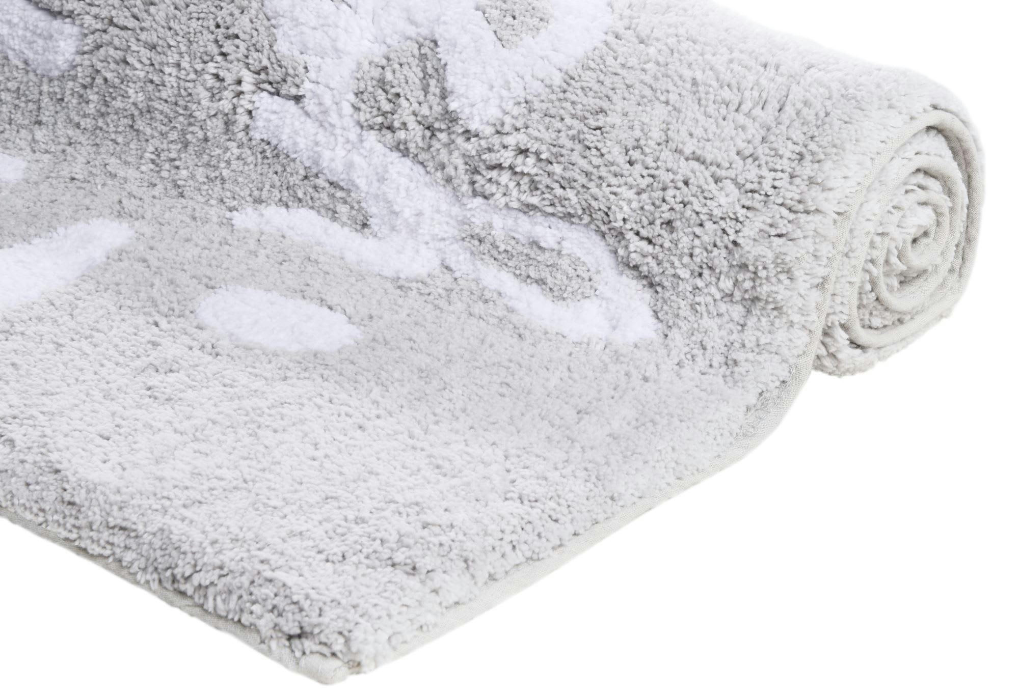 COTTON DOUBLE - Tapis de bain en coton tufté à la main - argent 70x120 cm