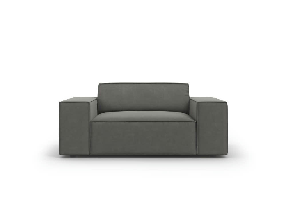 JODIE - Fauteuil en velours gris clair