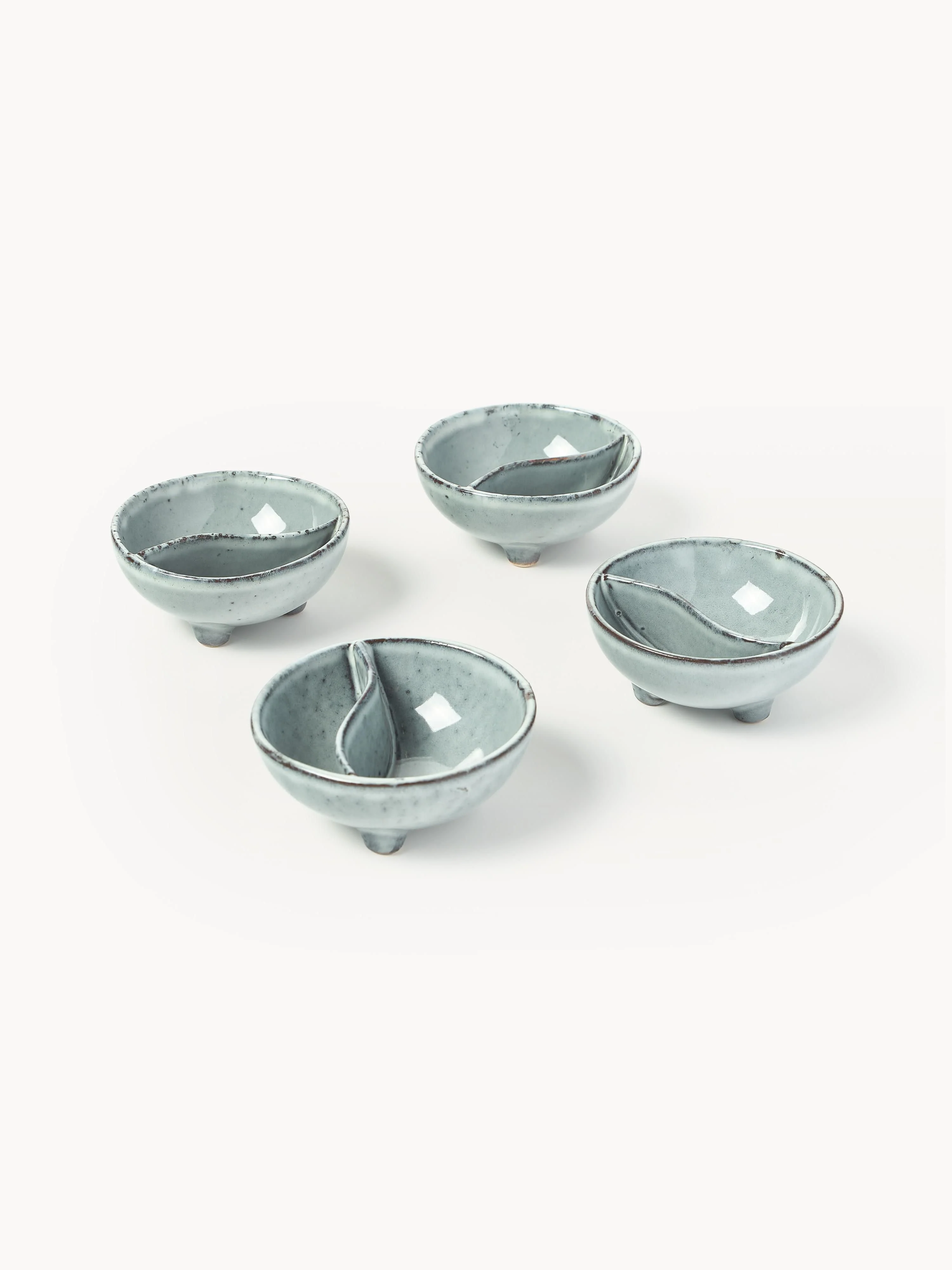 Handgemachte Dipschälchen Nordic Sea, 4er-Set