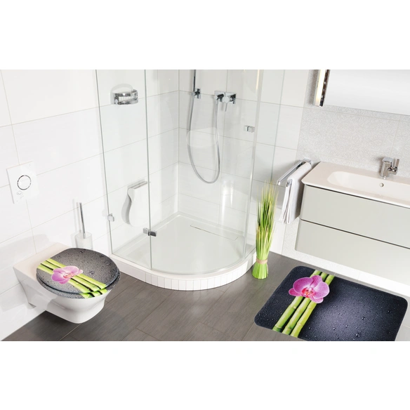 Badteppich »Asia«, dunkelgrau, Polyester