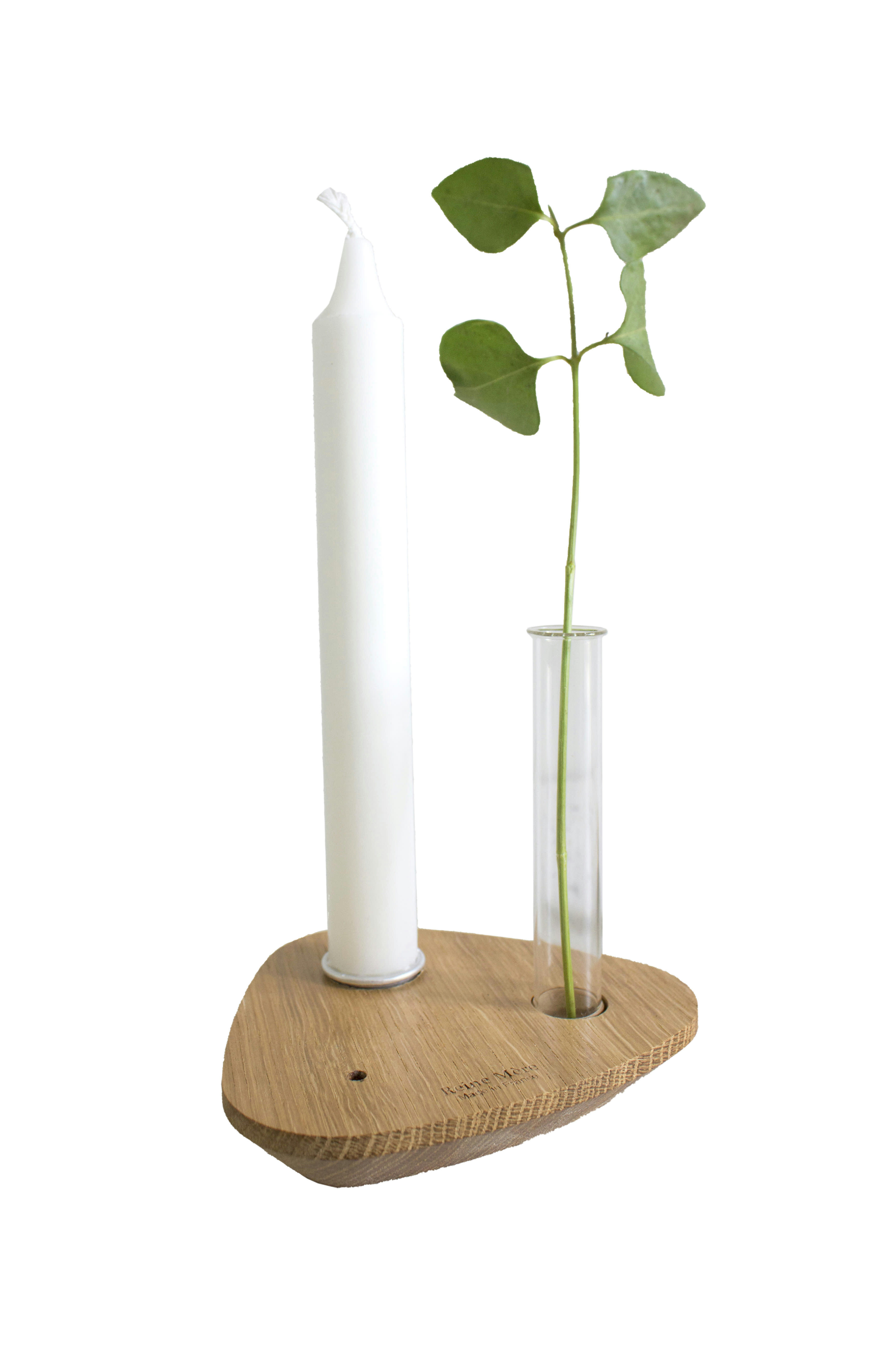 ARCHIPEL - Bougeoir soliflore en chêne Archipel M