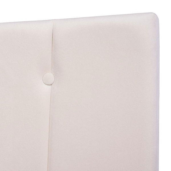 Lit Double 140x200cm Hydraulique LED Velours Blanc Crème Blackcolors