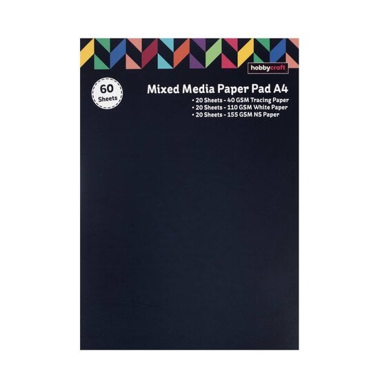 Mixed Media Paper Pad A4 60 Sheets