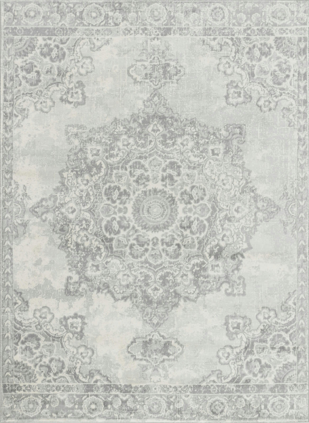 LOLA - Tapis Vintage Oriental Gris/Ivoire 130x180