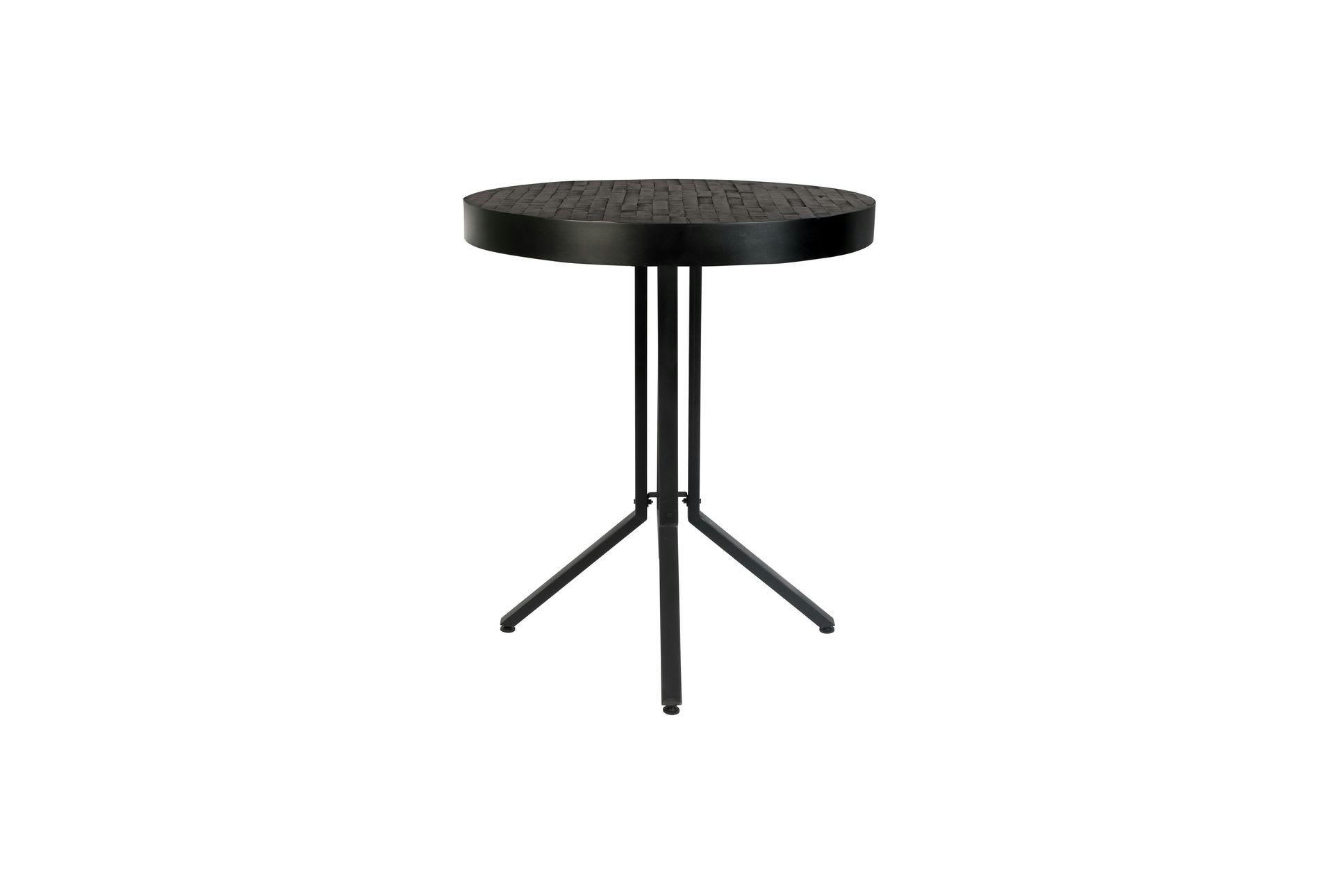 MAZE - Table de comptoir ronde en bois noir