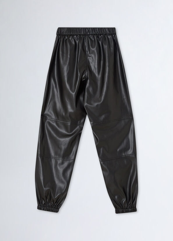 Pantaloni jogging in tessuto spalmato