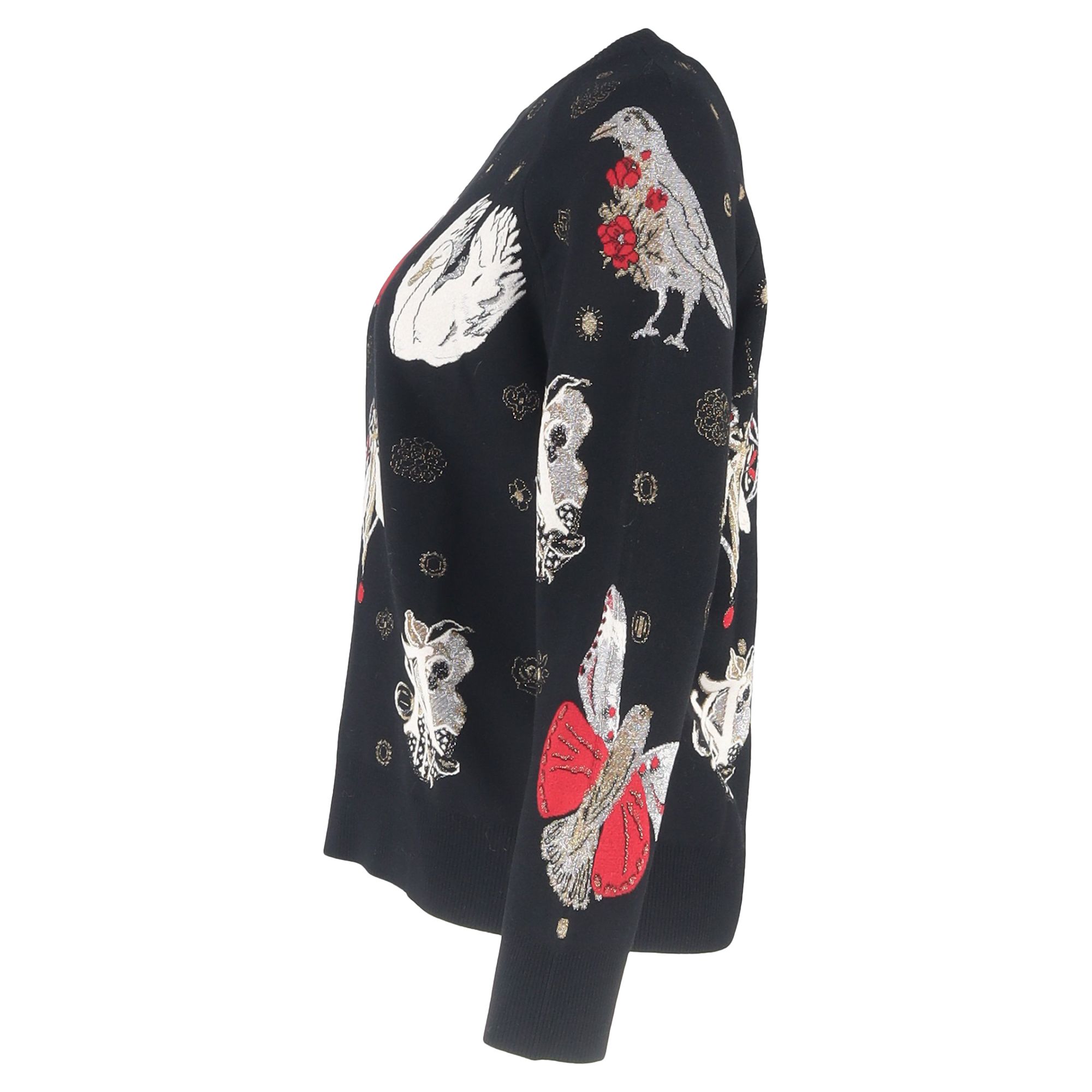 Alexander McQueen Preloved Gothic Fairytale Printed Sweater in Black Wool