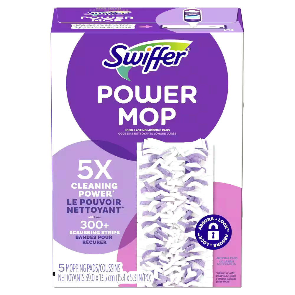 Swiffer PowerMop Mopping Pad Refill, 5-pk