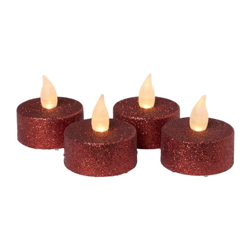 LED waxinelichten - rood - set van 4
