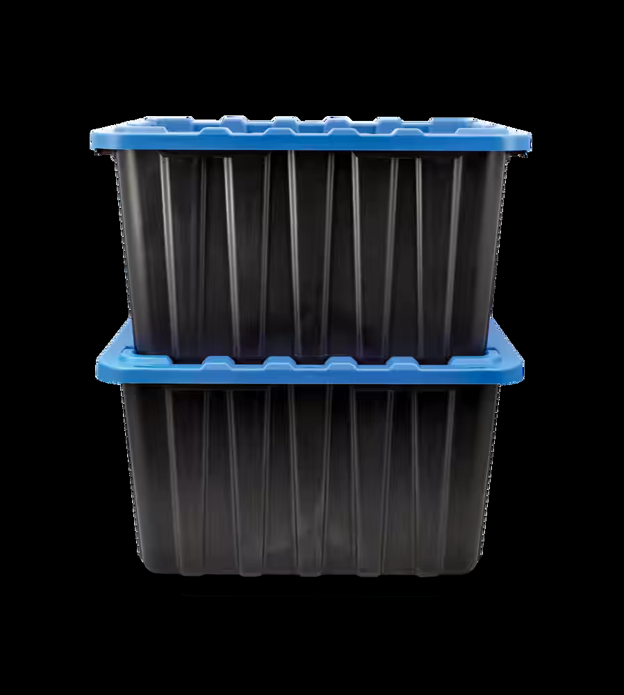 Mastercraft Heavy Duty Plastic Storage Box Container, 102-L,  2-pk