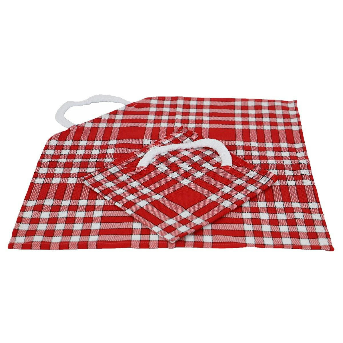 - Lot de 2 bavoirs coton carreaux vichy Normand bleu 50x50