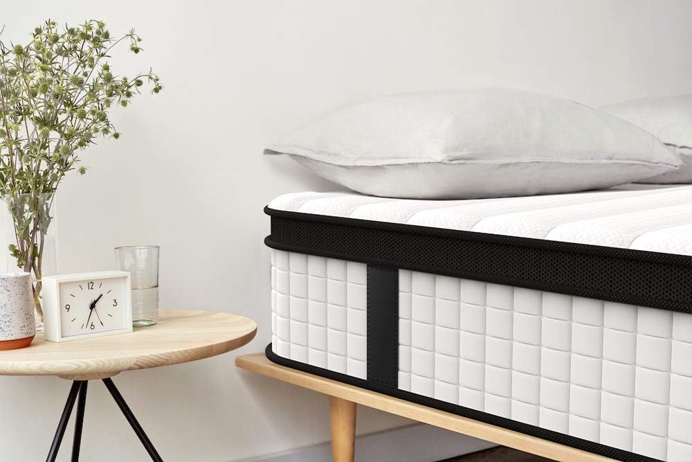 Inofia Twin XL Mattress, 12 Inch Hybrid Innerspring Single Mattress Cool Bed, Breathable Soft Knitted Fabric Cover, Twin XL Size