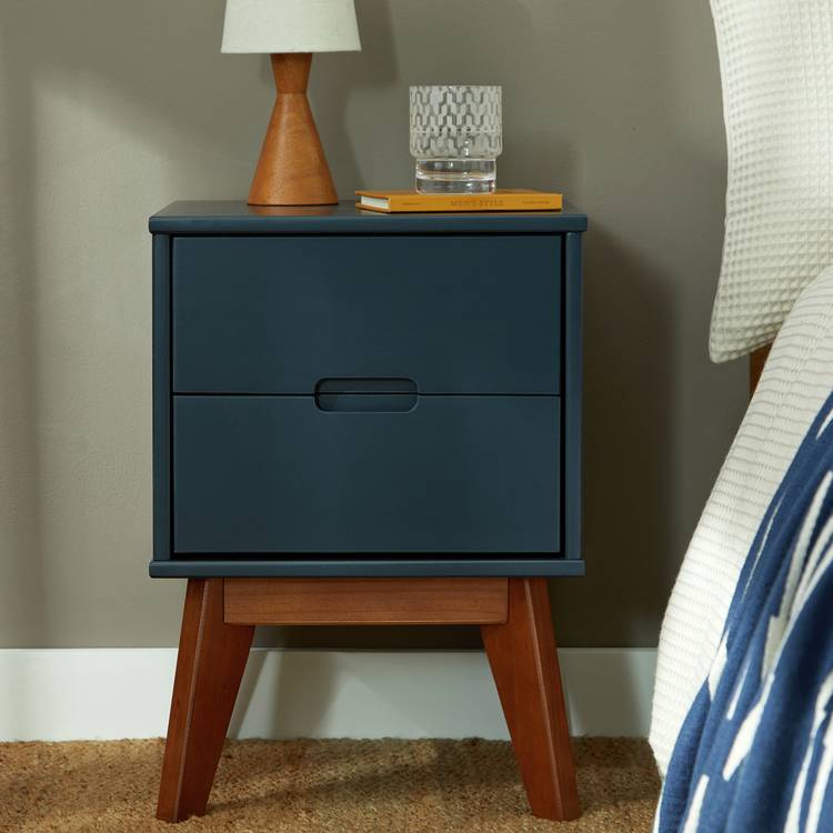 Habitat Pimlico 2 Drawer Bedside Table - Blue