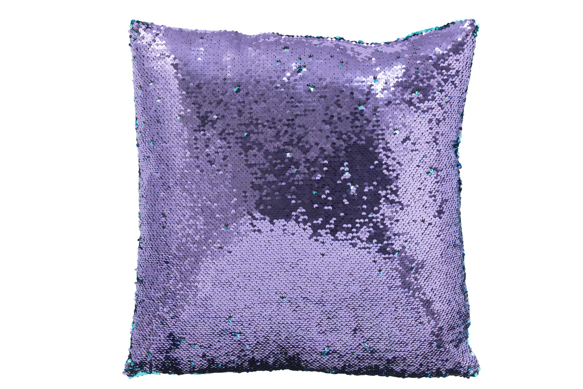 J-Line kussen Omkeerbaar Sequin - textiel - blauw/paars