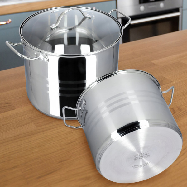 Garnek Gar z Pokrywką Indukcja Stal 24 cm 9 L