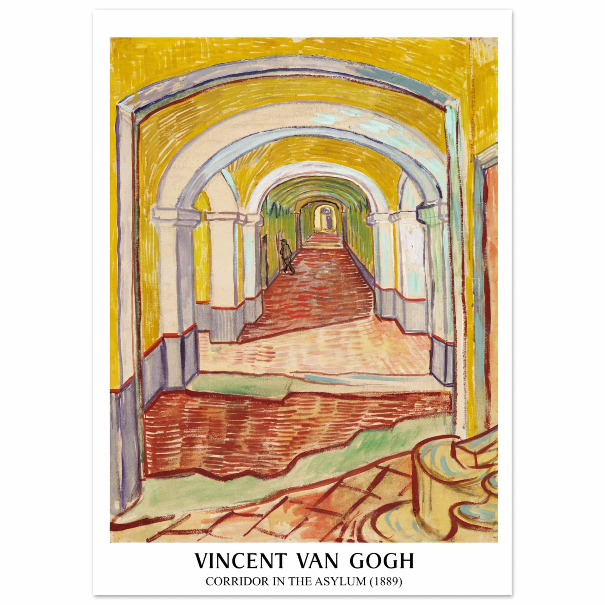 Artfulprints Vincent van Gogh - Corridor in the Asylyum  poster 50x70 cm