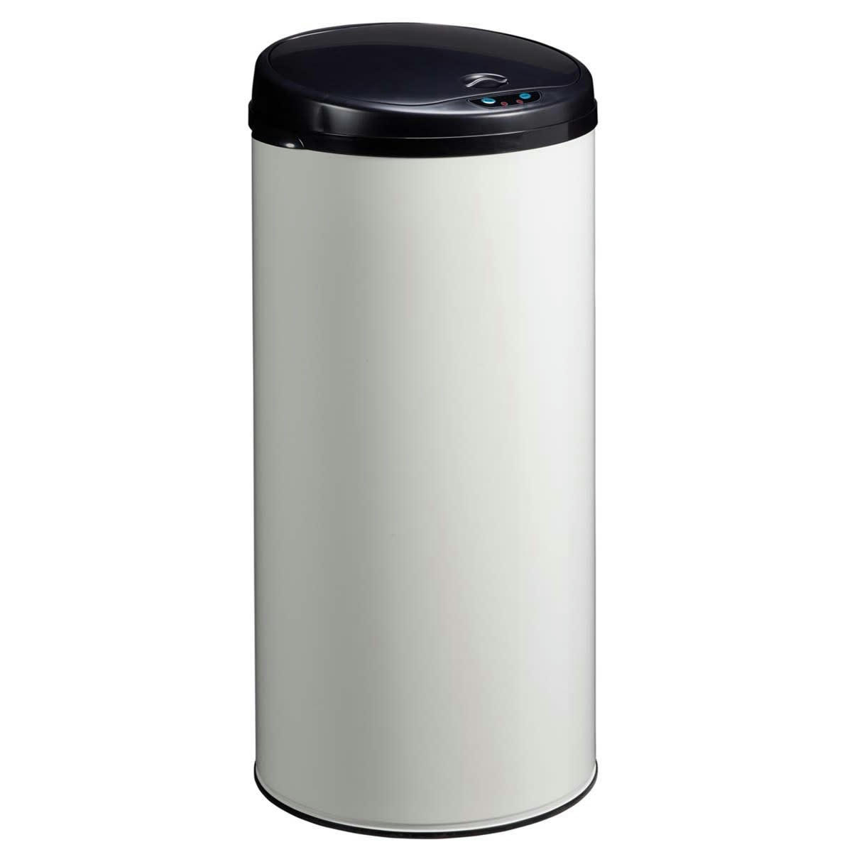 SENSITIVE - Poubelle à ouverture automatique 45L en Métal Blanc