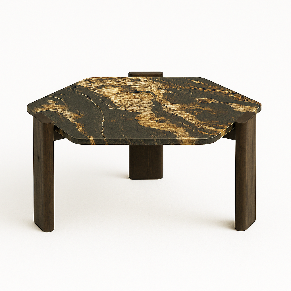 Stolik Kawowy HEXAGON Taurus Black / Platinum