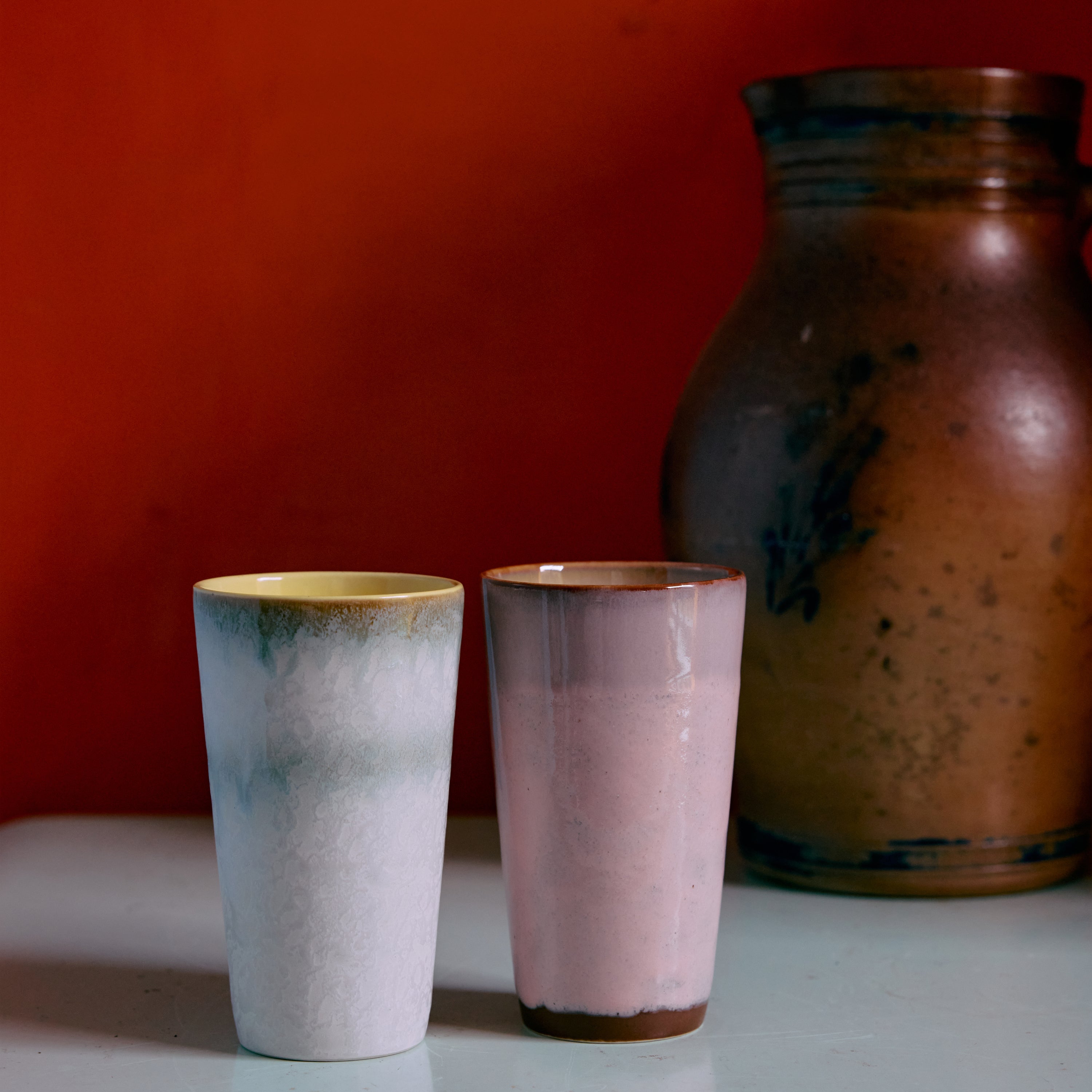 HKliving 70's Ceramics Latte Mok 0,3 L - Set van 2 - Fresco