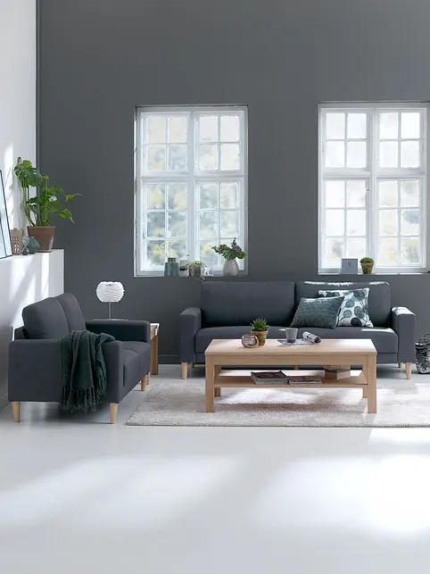 Sofa EGENSE 2-pers. mørkegråt stof