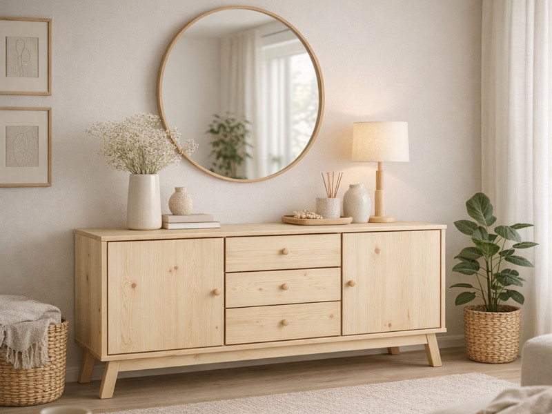 Komoda drewniana 160 cm OREGON WOOD II, kolor sosnowy