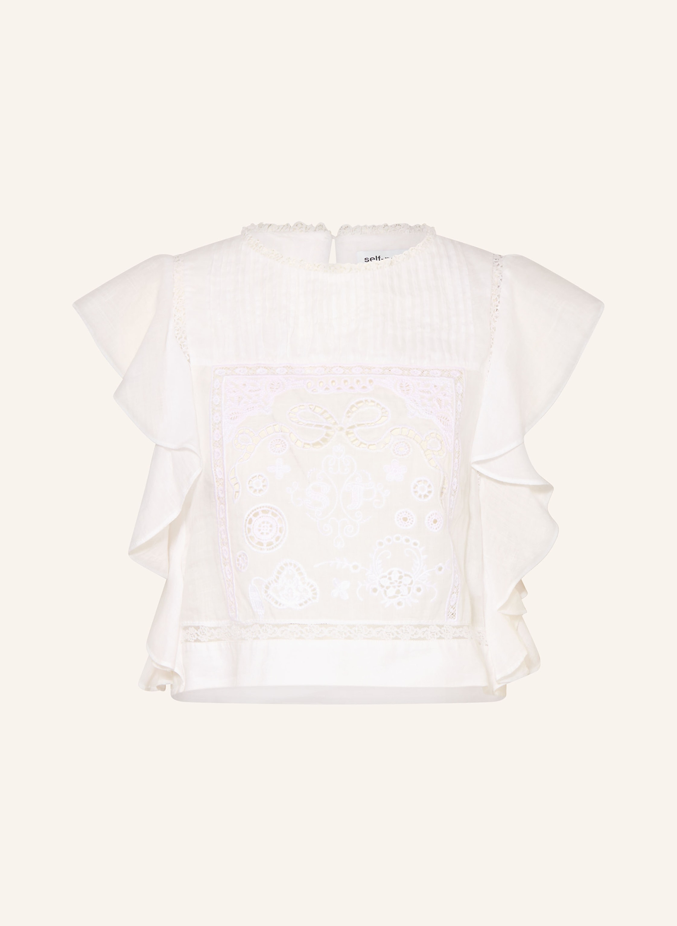 self-portrait Blusenshirt mit Lochspitze und Volants