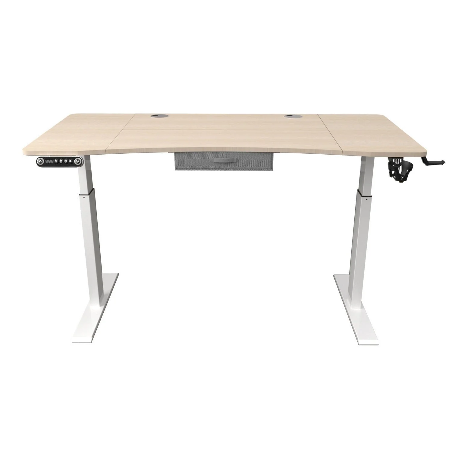 HomeRoots Adjustable Oak and White Wood and Metal Standing Desk