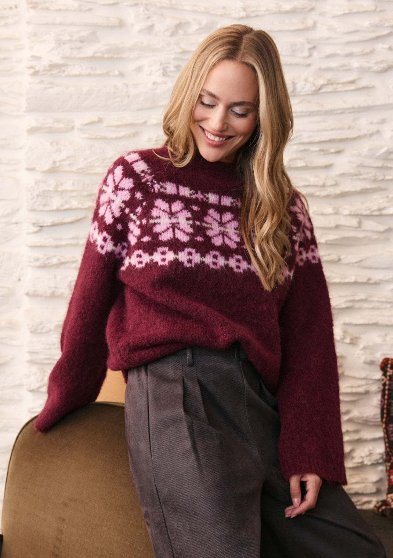 Zachte jacquard trui