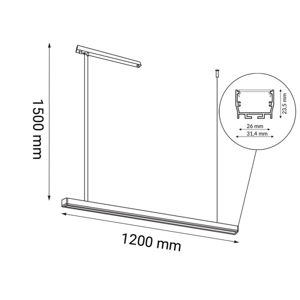 Lampa wisząca HIATE biała LED 1x24W Ciepła biel 2930lm Shilo