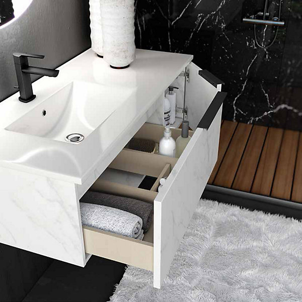 Ensemble Meuble vasque Black Helsinki 100cm marmol