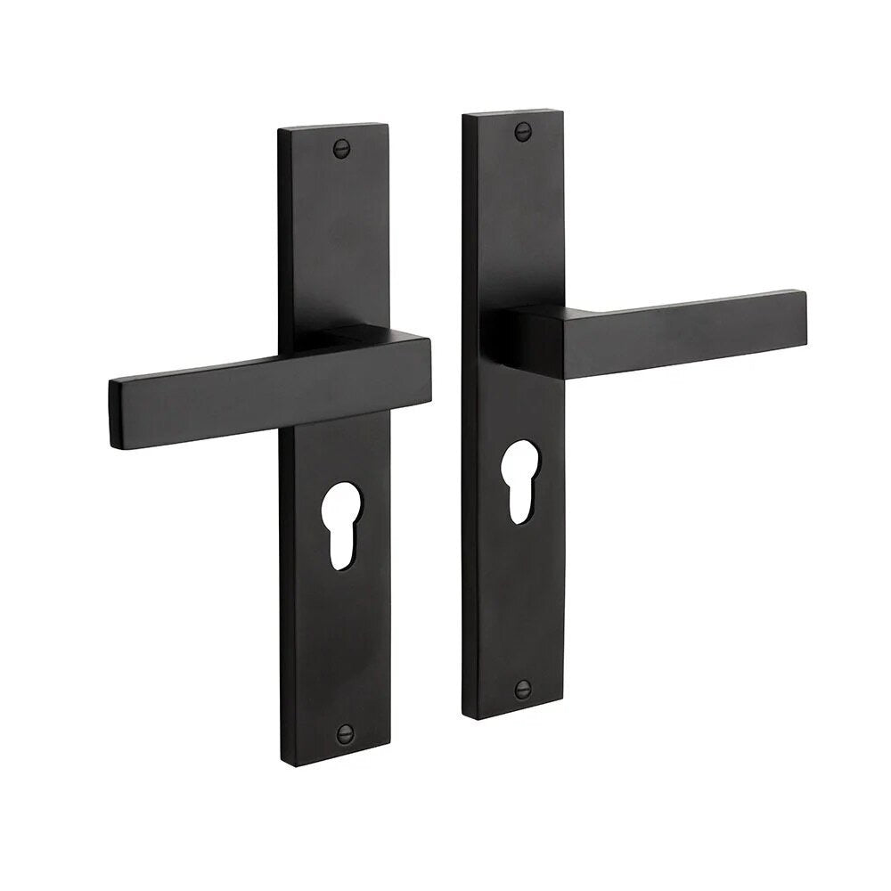 MooideurBeslag Lusso deurklink geveerd - schild - cilinderopening