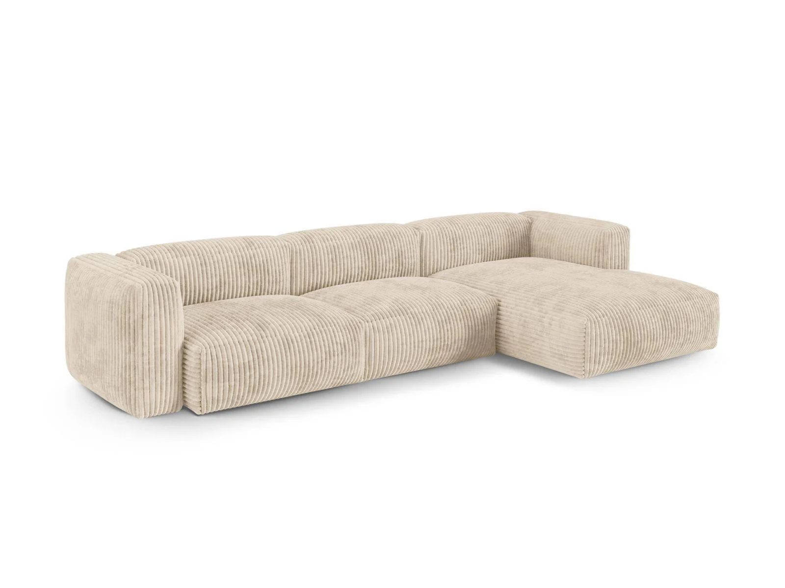 Modulaire hoekbank Martina rechts ribstof