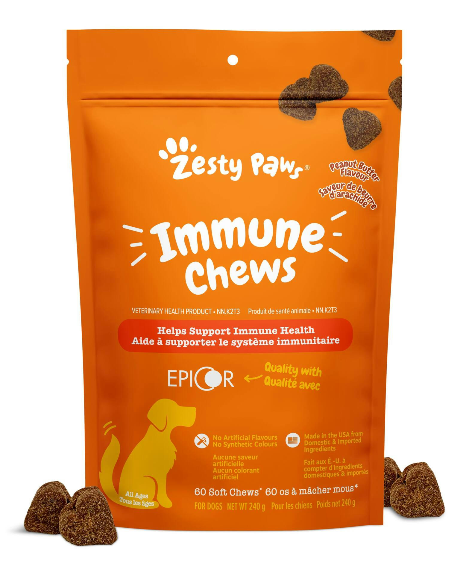 Zesty Paws Immune Chews™ Peanut Butter Soft Chew Dog Supplements, 60-pk